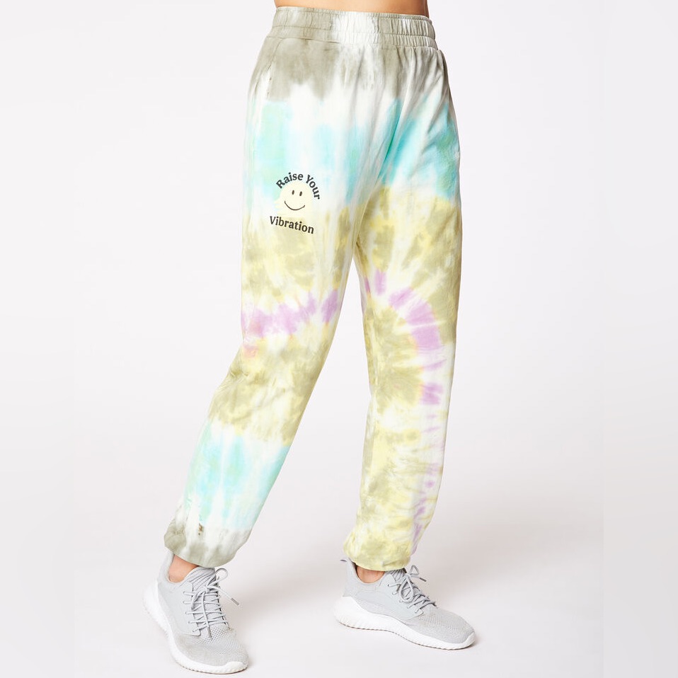 Year Of Ours Boyfriend Sweatpant Rainbow Tie-Dye Raise Your Vibration